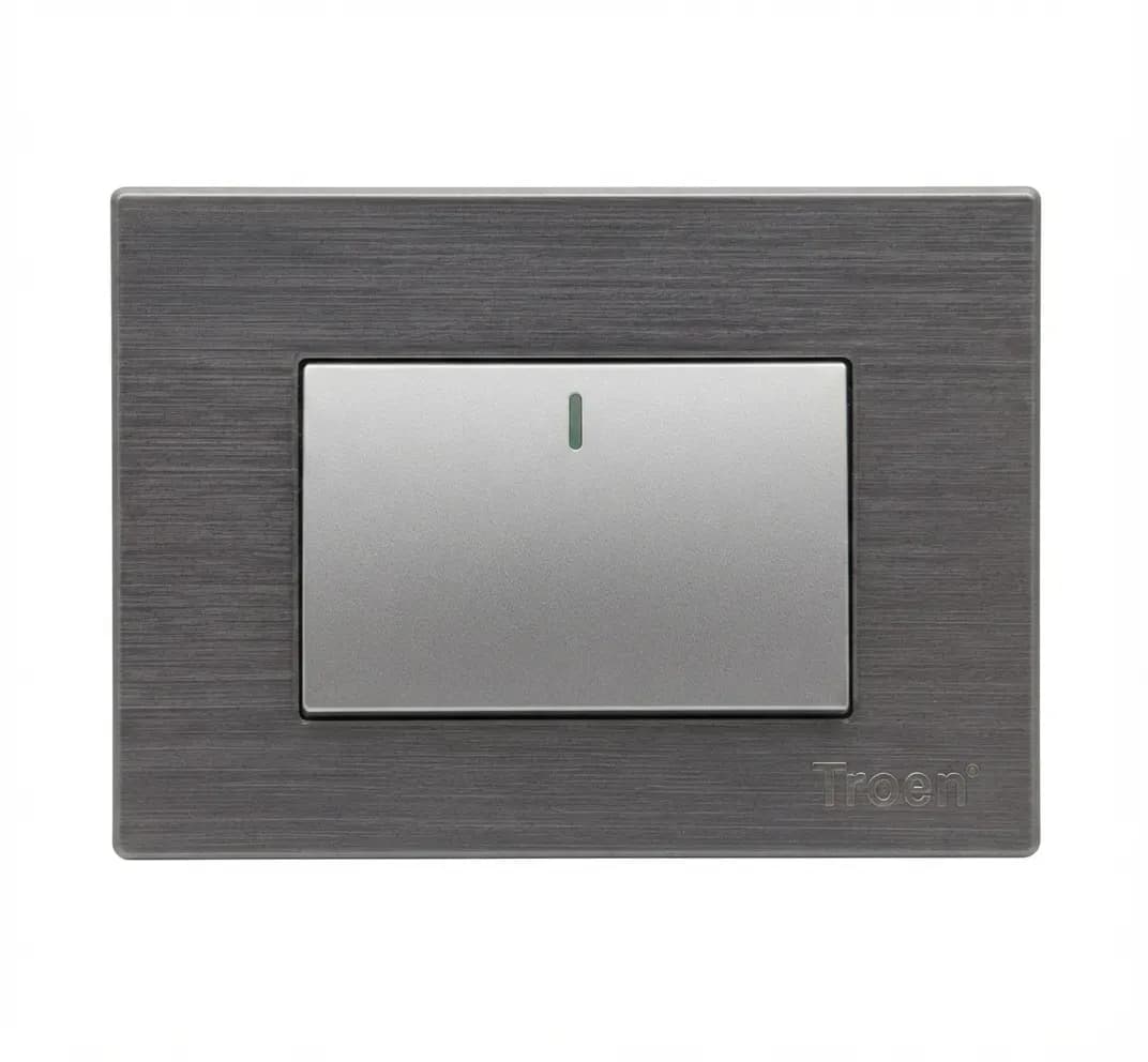 Interruptor Sencillo Apagador Sencillo Gris Troen 10 A 120v Gris