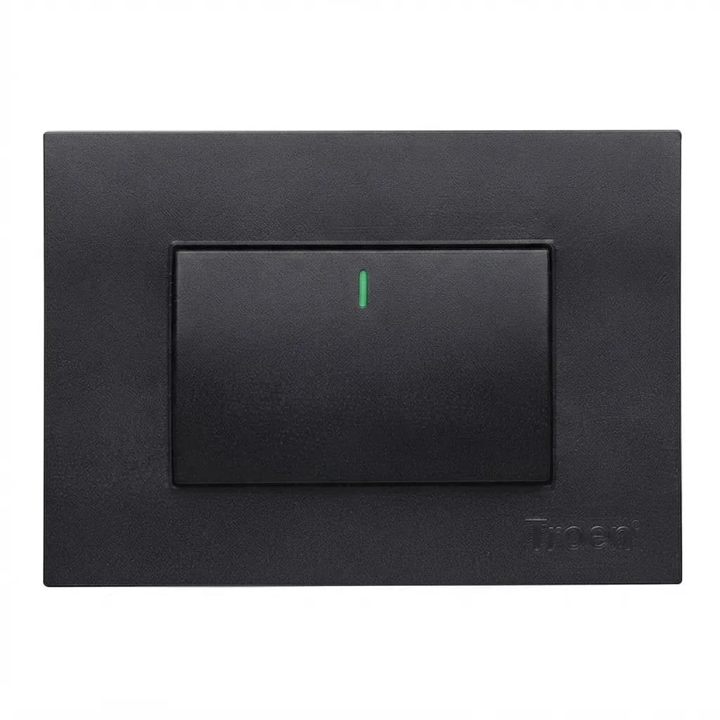 Interruptor Sencillo Apagador Sencillo Negro Troen 10 A 110250v Negro