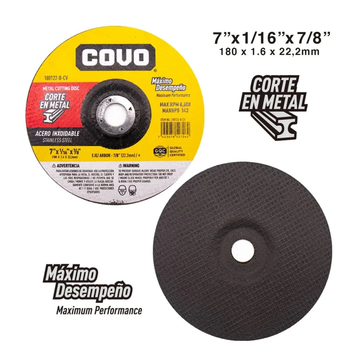 Disco Corte Fino Copa 7 180122-B-Cv Covo