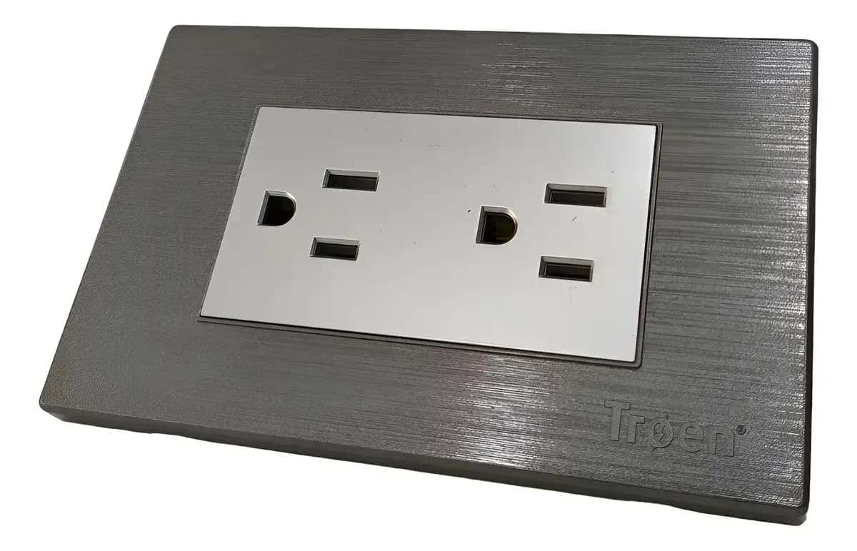 Toma Corriente Gris Troen Gris Oscuro