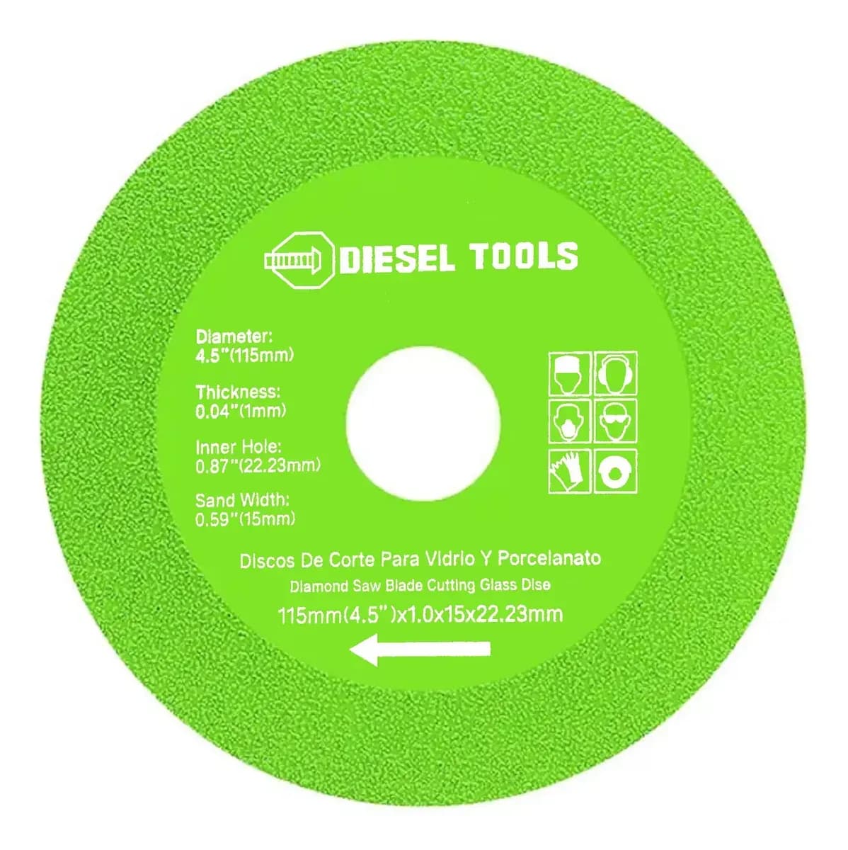 Disco De Corte Vidrio Y Porcelanato Esmeril Diesel Tools
