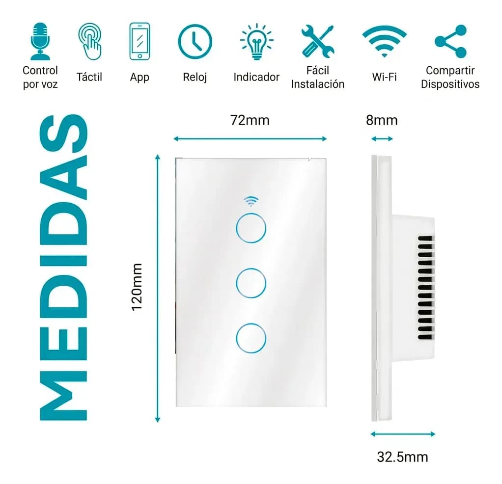 Apagador Doble Smart Blanco Ferco