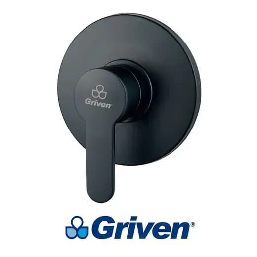 Llave Para Ducha Monomando Redonda Negra Griven